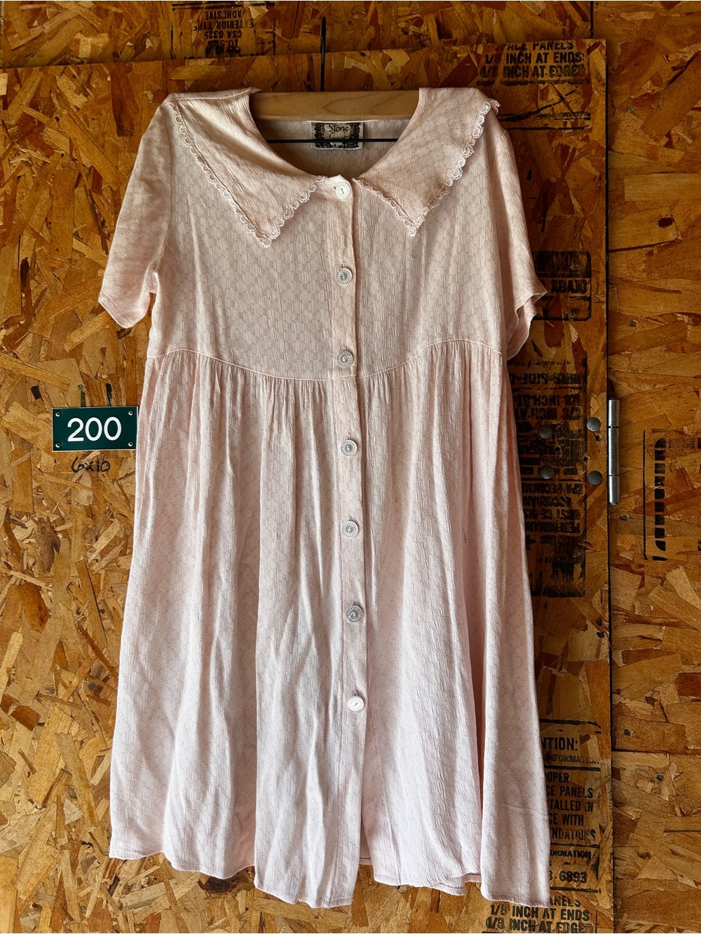 Vintage stone gear 90s baby doll Button-Front Women's Dress with Lace Collar